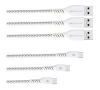 TECHGEAR 3 Pack STRONG Durable Braided USB C Charging & Data Sync Cables (30cm/1m/2m) Compatible with Samsung Tab S6 Lite, Tab A7 10.4/A7 Lite, Tab A