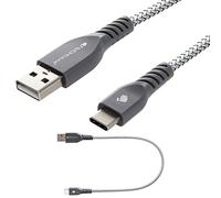 TECHGEAR [30cm STRONG Braided USB C Data & Charger Cable - Compatible for Amazon Fire HD 8, HD 10, Fire 7 tablet - Silver]