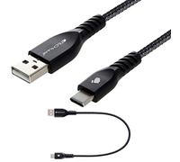 TECHGEAR [30cm STRONG Braided USB C Data & Charger Cable Compatible for Amazon Fire HD 8 / Plus 12th/10th Gen, FireHD 10/Plus/Kids Pro 2021/2019 11th/9th Gen, Fire7 2022 12th Gen tablet [BLACK]