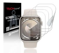 TECHGEAR 4 Pack Screen Protectors for Apple Watch 45mm Series 9 8 7 & 44mm Series 6 5 4 SE 3 SE 2 SE 1 [Screen Cloak] [FULL Screen Coverage] [HD] [Reinforced] [Bubble Free] EPU Screen Protector