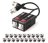 TECHGEAR 40x 8MP / 4K CCTV Passive Video Balun BNC Connector Adapter Transmitter & Transceiver, Male BNC to Easy Press-Fit UTP CAT5/5e/6/6e Cable for 4K / HD CCTV DVR Camera System (20 Pairs)