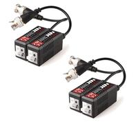 TECHGEAR 4x 8MP / 4K CCTV Passive Video Balun BNC Connector Adapter Transmitter & Transceiver, Male BNC to Easy Press-Fit UTP CAT5/5e/6/6e Cable for 4K / HD CCTV DVR Camera System (2 Pairs)