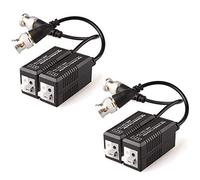 TECHGEAR 4x CCTV Passive Video Balun BNC Connector Adapter Transmitter & Transceiver, Male BNC to Easy Press-Fit UTP CAT5/5e/6/6e Cable for CCTV DVR Camera System (2 Pairs)