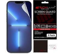 TECHGEAR [5 Pack Screen Protectors for iPhone 14 Plus - CLEAR LCD Screen Protector Film Guard Covers with Cleaning Cloth & Application Card Compatible with iPhone 14 Plus 6.7"