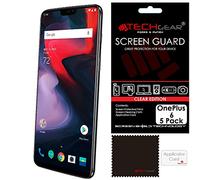 TECHGEAR [5 Pack] Screen Protectors for OnePlus 6 - Clear Lcd Screen Protector Guard Covers Compatible with OnePlus 6