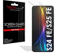 TECHGEAR 5 Pack Ultra Clear Screen Protectors for Samsung Galaxy S25 FE & S24 FE 5G - HD Film Guard Cover [Scratch-Resistant] [Touch Sensitive] [Case Friendly]