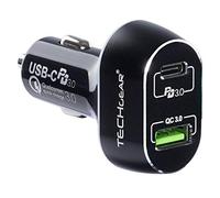 TECHGEAR 63W USB C Car Charger Fast Charging PD3.0 & QC3.0 Dual Port 45W USB-C + 18W USB-A for iPhone 17/16/15/14, Samsung Galaxy S26/S25/S24/S23 (25W), iPad Pro/Air, MacBook, Pixel, Honor & More