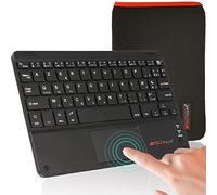 TECHGEAR Active Strike Pro, Slim Bluetooth Wireless French AZERTY Keyboard with Mouse Touchpad for Android Tablets (+ Free Keyboard Carry case)