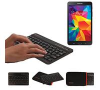 TECHGEAR [Active Strike (S) Slim Line Bluetooth Wireless UK Qwerty Keyboard With Carry Case Cover for Samsung Galaxy Tab A 7 Inch (SM-T280 Series), Tab 4 3 2 7 Inch Tablets - Black