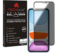 TECHGEAR Anti Spy Screen Protector for iPhone 11 - PRIVACY 3D GLASS Edition Genuine Tempered Glass Full Screen Protector Guard Cover Compatible with Apple iPhone 11