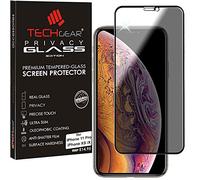 TECHGEAR Anti Spy Screen Protector for iPhone 11 Pro, iPhone XS, iPhone X - PRIVACY 3D GLASS Edition Genuine Tempered Glass Full Screen Protector Compatible with Apple iPhone 11 Pro, iPhone XS & X