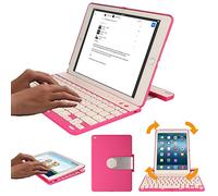 TECHGEAR Apple iPad Air 2 (iPad 6) 360 Degree Rotating Bluetooth Wireless Keyboard Case Cover With Stand (Pink)