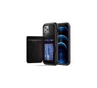 TECHGEAR iPhone 12 Pro Max Case, Tough Armoured Card Wallet 360 Shock Proof Protective Case Cover with Card Slots Wallet & Stand Compatible with iPhone 12 Pro Max 6.7" - Black