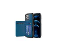 TECHGEAR iPhone 12 Pro Max Case, Tough Armoured Card Wallet 360 Shock Proof Protective Case Cover with Card Slots Wallet & Stand Compatible with iPhone 12 Pro Max 6.7" - Blue