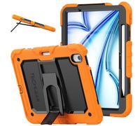 TECHGEAR ArmourSHIELD Case for Apple iPad Air 11" 2026 (M4), 2025 (M3), 2024 (M2) - Heavy Duty Rugged Shockproof Full Body Case, Built-in Screen Protector & Kickstand, Kids School Work Cover - Orange