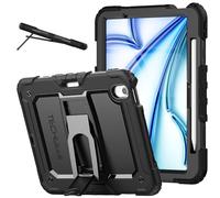 TECHGEAR ArmourSHIELD Case for Apple iPad Air 11" 2026 (M4), 2025 (M3), 2024 (M2) - Heavy Duty Rugged Shockproof Full Body Case, Built-in Screen Protector & Kickstand, Kids School Work Cover -Black
