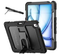 TECHGEAR ArmourSHIELD Case for Apple iPad Air 13" 2026 (M4), 2025 (M3), 2024 (M2) - Heavy Duty Rugged Shockproof Full Body Case, Built-in Screen Protector & Kickstand, Kids School Work Cover, Black
