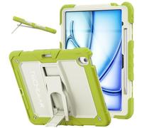 TECHGEAR ArmourSHIELD Case for Apple iPad Air 13" 2026 (M4), 2025 (M3), 2024 (M2) - Heavy Duty Rugged Shockproof Full Body Case, Built-in Screen Protector & Kickstand, Kids School Work Cover, Green
