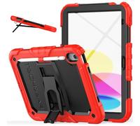 TECHGEAR ArmourSHIELD Case For Apple iPad 11th & 10th Generation 10.9", iPad 2025/2022 Full Body HEAVY DUTY Shockproof Case, Folding Stand, Screen Protector & Pencil Holder, Kids Schools Work, Red