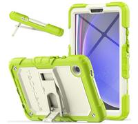 TECHGEAR ArmourSHIELD Case For Samsung Galaxy Tab A9 8.7" 2023 (SM-X110 / SM-X115) Full Body Tough Shockproof Rugged cover with Folding Stand, Screen Protector, Kids Schools Work suitable, Green