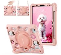 TECHGEAR BubblyToons Kids Case for Apple iPad Air 11" (M4 2026, M3 2025, M2 2024) Air 10.9" 4th/5th, iPad Pro 11 1st-4th Nursery Childrens Soft & Rugged Tough Case Stand & Ring Hand Holder - Puppy Dog