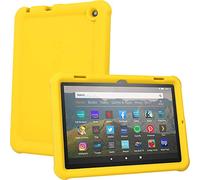 TECHGEAR Bumper Case fits Amazon Fire HD 8" / HD 8 Plus 12th Generation / 2022, Rugged Shockproof Soft Silicone Easy Grip Case with Screen Protector [YELLOW] - Kids & School Friendly Case