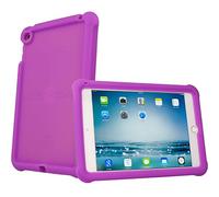 TECHGEAR Bumper Case fits Apple iPad Mini 5 2019, iPad Mini 4, Rugged Light Weight Shockproof Soft Silicone Protective Easy Grip Case + Screen Protector [Purple] - Kids & School Friendly Case