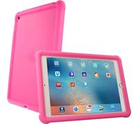 TECHGEAR Bumper Case fits iPad Pro 9.7" Rugged Heavy Duty Anti-Shock Rubber Edge Protective Easy Grip Case + Screen Film [Pink] - Kids & School Friendly Case