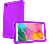 TECHGEAR Bumper Case fits New Samsung Galaxy Tab A 8.0" 2019 (SM-T290 / SM-T295) Rugged Shockproof Soft Silicone Protective Easy Grip Anti-Slip Case with Screen Film, Kids Proof Case [PURPLE]