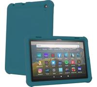 TECHGEAR Bumper Case for Amazon Fire HD 8" / HD 8 Plus/Kids 14th, 12th Generation / 2024, 2022 Rugged Shockproof Soft Silicone Easy Grip Case with Screen Protector [EMERALD] Child Friendly Case