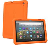 TECHGEAR Bumper Case for Amazon Fire HD 8" / HD 8 Plus/Kids 14th, 12th Generation / 2024, 2022 Rugged Shockproof Soft Silicone Easy Grip Case with Screen Protector [ORANGE] Child Friendly Case