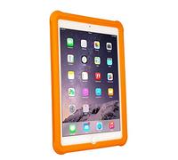 TECHGEAR Bumper Case for iPad Air 2 Rugged Heavy Duty Anti-Shock Rubber Protective Case with Added Corner & Edge Protection and Easy Grip Design + Screen Film [ORANGE] - Kids & School Friendly Case