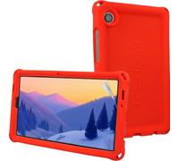 TECHGEAR Bumper Case for Samsung Galaxy Tab A11 & Tab A9 8.7" (X130/X110 Series) Rugged Shockproof Soft Silicone Kids Case with Easy Grip, Anti-Slip Protection & Screen Film [Red]