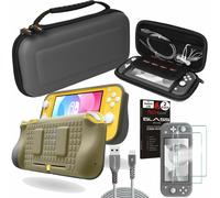 TECHGEAR Bundle for Switch Lite, Case, Grip Cover, 2x Screen Protectors, 2m USB