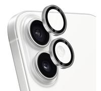 TECHGEAR Camera Lens Protector for iPhone 16 / iPhone 16 Plus [Easy-Fit] Metal Lens Protectors [Does Not Affect Night Shots] [Case-Friendly] Anti-Scratch Clear Tempered Glass Camera Protector (Silver)