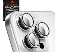 TECHGEAR Camera Lens Protector for iPhone 16 Pro/iPhone 16 Pro Max [Easy-Fit] Metal Lens Protectors [Not Affect Night Shots] [Case-Friendly] Anti-Scratch Tempered Glass Camera Protector (Silver)