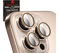 TECHGEAR Camera Lens Protector for iPhone 16 Pro/iPhone 16 Pro Max [Easy-Fit] Metal Lens Protectors [Not Affect Night Shots] [Case-Friendly] Anti-Scratch Tempered Glass Camera Protector (Desert)
