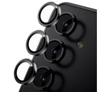 TECHGEAR Camera Lens Protector for Samsung Galaxy S25 [Easy-Fit] Metal Lens Protectors [Does Not Affect Night Shots] [Case-Friendly] Anti-Scratch Clear Tempered Glass Camera Protector (Black)