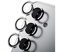 TECHGEAR Camera Lens Protector for Samsung Galaxy S25 Plus [Easy-Fit] Metal Lens Protectors [Does Not Affect Night Shots] [Case-Friendly] Anti-Scratch Clear Tempered Glass Camera Protector (Silver)