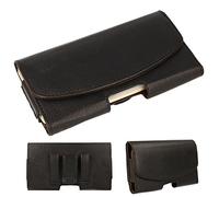 TECHGEAR Capsule Holster Pouch, Horizontal PU Leather Pouch Case Cover with Belt Clip Loop Compatible with iPhone 11 Pro Max/XS Max, iPhone 8/7 Plus