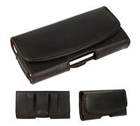 TECHGEAR [Capsule Holster Pouch] Horizontal PU Leather Pouch Case Cover with Belt Clip Loop to Fit Apple iPhone 13/13 Pro, iPhone 12/12 Pro, iPhone 11, XR 6.1", Sony Xperia Z5, Xperia Z3 and More