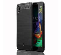 TECHGEAR Carbon Fibre Case Designed for LG K20 [Stealth Case] Flexible, Shockproof, Ultra Slim, Soft TPU Protective Shell Cover with Carbon Fibre Detailing Compatible with LG K20 2019 - Black