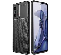 TECHGEAR Carbon Fibre Case for Xiaomi 11T 5G [CarbonFlex Case] Flexible, Shockproof, Ultra Slim, Soft TPU Protective Shell Cover with Carbon Fibre Detailing Designed For Xiaomi 11T 5G