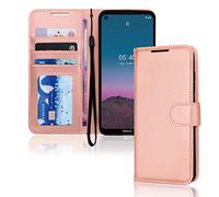 TECHGEAR Case Fits Nokia 5.4 Leather Wallet Case, Flip Protective Case Cover with Wallet Card Holder, Stand and Wrist Strap - Rose Gold PU Leather with Magnetic Closure Designed For Nokia 5.4