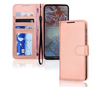 (Rose Gold) TECHGEAR Case Fits Nokia G10 / G20 Leather Wallet Case, Flip Protective Cover with Wallet Card Holder, Stand and Wrist Strap - PU Leather Case