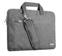 TECHGEAR Case for 14" - 14.6" Laptops, Portable Multi-function Laptop Case with Adjustable Shoulder Strap, Luggage Strap & Suppressible Handles, Portable Sleeve Organiser Case Cover + Pockets GREY