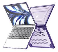TECHGEAR Case for MacBook Air 13 2026 M5 2025 M4 2024 M3 2022 M2-13.6" Protective Hard Shell Laptop Case Cover with Kickstand, Shockproof Snap-On (A3240 A3113 A2681) - Purple