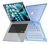 TECHGEAR Case Compatible for MacBook Air 15 inch 2025/2024/2023 Protective Tough Hard Shell Cover with Kick Stand for Model A3241 M4 / A3114 M3 / A2941 M2 Shockproof for MacBook Air 15.3", Sky Blue