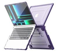 TECHGEAR Case for MacBook Pro 14 2026 M5 M5 Pro M5 Max 2024 M4 M4 Pro M4 Max 2023 M3 Pro M3 Max 2022 M2 2021 M1 - Tough Hard Shell Laptop Case Cover with Kickstand - Purple