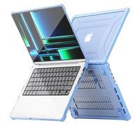 TECHGEAR Case Compatible MacBook Pro 14 inch 2024/2023/2022/2021 Protective Snap-On Tough Hard Shell Cover with Kick Stand for M4 / M3 / M2 / M1 / inc Pro & Max Chips, Clear Shockproof Case, Sky